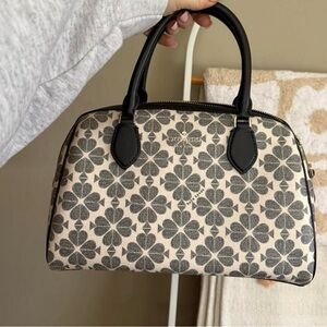 Kate Spade Black Floral Canvas Satchel